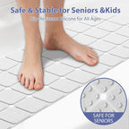 Bathtub Mat Non Slip Silicone Foldable Extra Long Tub Mat Strong Suction Cups & - Image 6