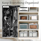 Criusia 4 Pack Linen Closet Organizers and Storage, Closet organizer Large - Image 2