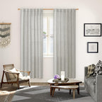 YoungsTex Light Grey Linen Curtains 78 Inch Length - Image 2