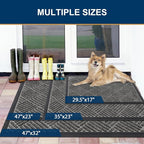 Smiry Front Door Mat Outside Entrance, Heavy Duty Outdoor Indoor Natural Rubber - Image 2
