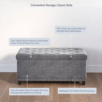 BELLEZE 35" Tufted Ottoman, Storage Bench - Image 3
