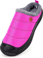 Womens Mens House Slippers Slip on Snow Winter Warm Fully Fur Lined Slippers - Image 2