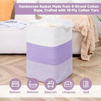 CLHMILY&Z 75L Laundry Basket Rectangular Lavender Rope - Image 3