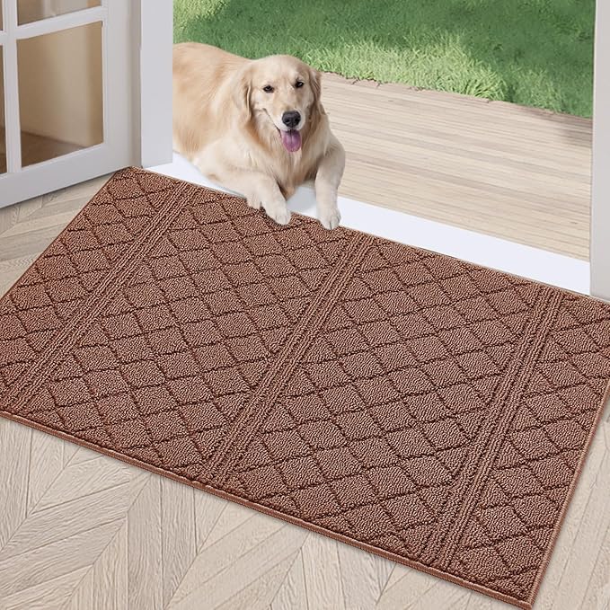 REFETONE Indoor Doormat, Front Back Door Mat 24"x36" Rubber Backing Non Slip by Refetone