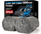 2 Pack XL Car Drying Towel – 1300GSM Ultra Absorbent Microfiber, Twisted Loop by Unknown