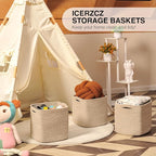 11 Inch Cube Storage Bins, Storage Cube Organizer Bins, Woven Cotton Rope - Image 6