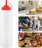 Condiment Squeeze Bottles Ketchup Dispenser, 2 Pack 32oz Squeeze Bottles - Image 6