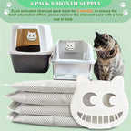 Unscented Cat Litter Box Deodorizer Kit Stick-On Activated Carbon Odor - Image 5
