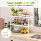 DOLALIKE Expandable kitchen Countertop Organizer, Stackable Cabinet Shelf - Image 3
