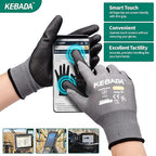 Kebada W1 Work Gloves for Men and Women, Touchscreen PU Coated Gloves - Image 3