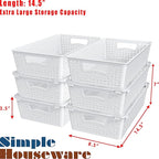 Simple Houseware Plastic Stackable Storage Basket Pantry Organizer, 6 Pack - Image 3