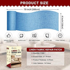 Linen Repair Tape 4x79 inch, Self Adhesive Fabric Patches, Linen Patch Tape Kit - Image 2