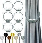 Hion Magnetic Curtain Tiebacks Gray Blue 6 Pack, Curtain Tiebacks Buckles by Hion
