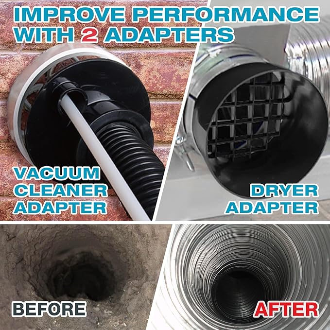 Sealegend 47-Pieces 33-Feet Dryer Vent Cleaner Kit, Dryer Cleaning Tools - Image 3
