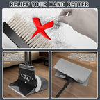 JEHONN Broom and Dust Pan, 54.3 inches Long Handle Swivel Brush, Upright - Image 2