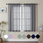 Aiyufeng Sheer Grey Curtains 54 Inch Length 2 Panels, Soft Lightweight Clip by Aiyufeng
