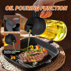 2-in-1 Glass Oil Dispenser & Sprayer - 16oz/470ml Leakproof Bottle - Image 3