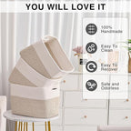 Storage Baskets for Organizing, Woven Cotton Rope Basket for Storage Books - Image 5