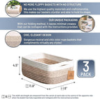NaturalCozy 11.8"x8"x4.5” Storage Baskets - Image 2