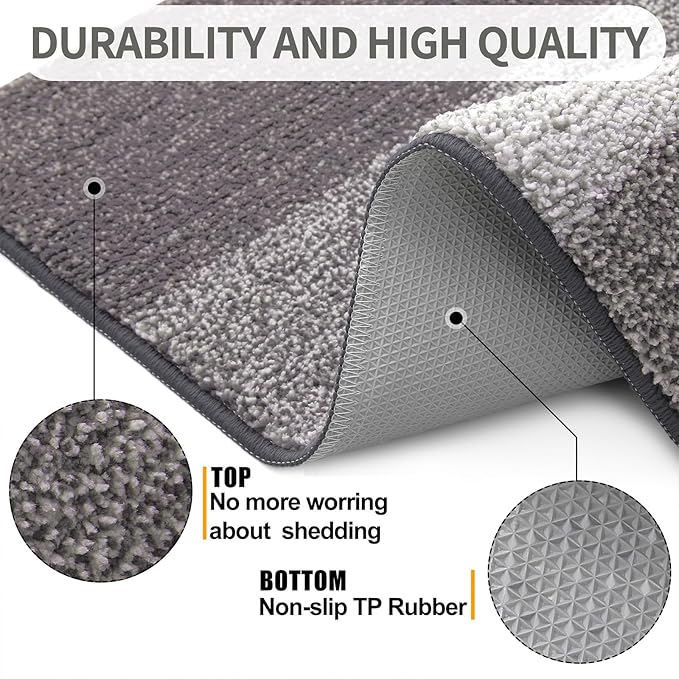 Kitinjoy Indoor Outdoor Door Mat, 48x30 Non-Slip Absorbent Dirt Trapper - Image 3