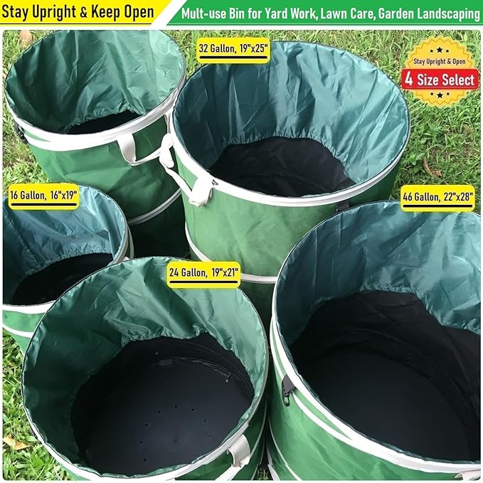 2-Pack 32 Gallon Collapsible Trash Can Solid Bottom - Image 7