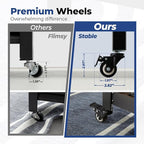 HOMEDANT House 5-Tier Metal Rolling Cart Shelf Rack Casters Heavy Duty Wheel - Image 8