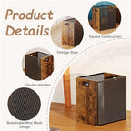 Retro Office Trash Can, Iron and Wood Combination Bedroom Garbage Can, - Image 6