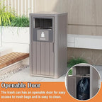 Outdoor Single Barrel Trash Can, Waterproof Resin Garbage Can - Image 3
