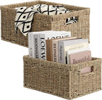 StorageWorks Wicker Storage Baskets, Large and Small Baskets, Handwoven - Image 2