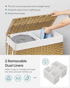 SONGMICS Laundry Hamper with Lid, 130L Clothes Hamper with 2 Removable Liner - Image 3