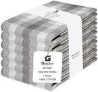Kitchen Towels Set of 6 Grey/White Checks 20x30 Inches 100% Cotton Highly by Gratico