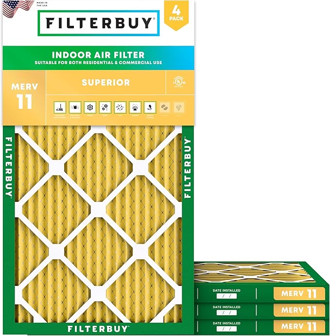 Filterbuy 13x21.5x1 Air Filter MERV 11 Allergen Defense Replacement, by Filterbuy