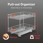 Pull Out Cabinet Organizer, 2 Tier Slide Out Shelves - Image 2
