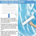 Window Squeegee Washing Kit for Shower Glass Door, Mirror and Window Cleaning - Image 4
