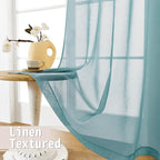 Tollpiz Short Sheer Door Curtains Closet Linen Textured Curtains Sheer Doorway - Image 4