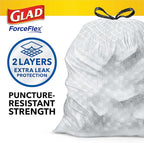 Glad Trash Bags, ForceFlex Tall Kitchen Drawstring Garbage Bags, 13 Gal - Image 2