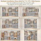 Aheaplus Closet System with 12 Drawers, 8.5-11.5Ft Wood Closet Organizer System - Image 2