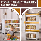 QudraKast 3-Tier Stackable Plastic Storage Bins - 67QT Stackable Storage Bins - - Image 6