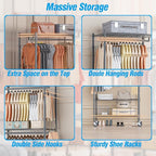 Homdox Garment Rack Heavy Duty, 3 Tier Rolling Clothing Racks - Image 8