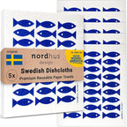 Nordhus Design Swedish Dishcloths, 5 Fish Cloths, Made in Sweden by nordhusdesign