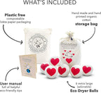 Friendsheep Wool Dryer Balls Red Heart 6 Pack XL Organic Premium Reusable - Image 4
