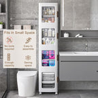 VECELO 4-Tier Tall Narrow Storage Cabinet - Image 3
