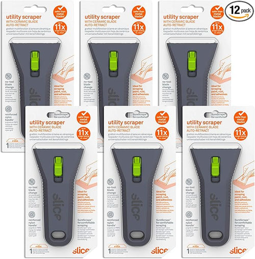 10593-CS Auto-Retracting, Utility Scraper, Locking Ceramic Blade, Rust Free by SliceIndustrial
