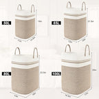 Woven Laundry Basket for Clothes, 65L Large Rectangle Laundry Hampers, Nursery - Image 8