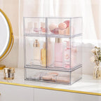 Vtopmart Clear Stackable Storage Drawers Set of 4, Plastic Organizer Bins - Image 6