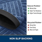 Smiry Front Door Mat Outside Entrance, Heavy Duty Outdoor Indoor Natural Rubber - Image 5