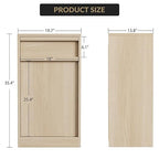 Tilt Out Trash Cabinet, Natural Wood Hidden Garbage Can Cabinet - Image 3