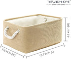 TheWarmHome Decorative Basket Rectangular Fabric Storage Bin Organizer Basket - Image 6