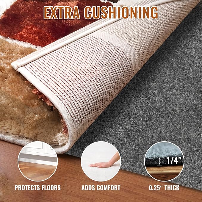 Felt Rug Pad, 2 x 8 Ft Rubber Non-Slip Rug Pad Gripper, Keep Rugs Secure and in - Image 2