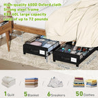 Under Bed Storage with Wheels, Underbed Storage Bins, XXL 60L Rolling Metal - Image 4